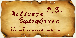 Milivoje Budraković vizit kartica